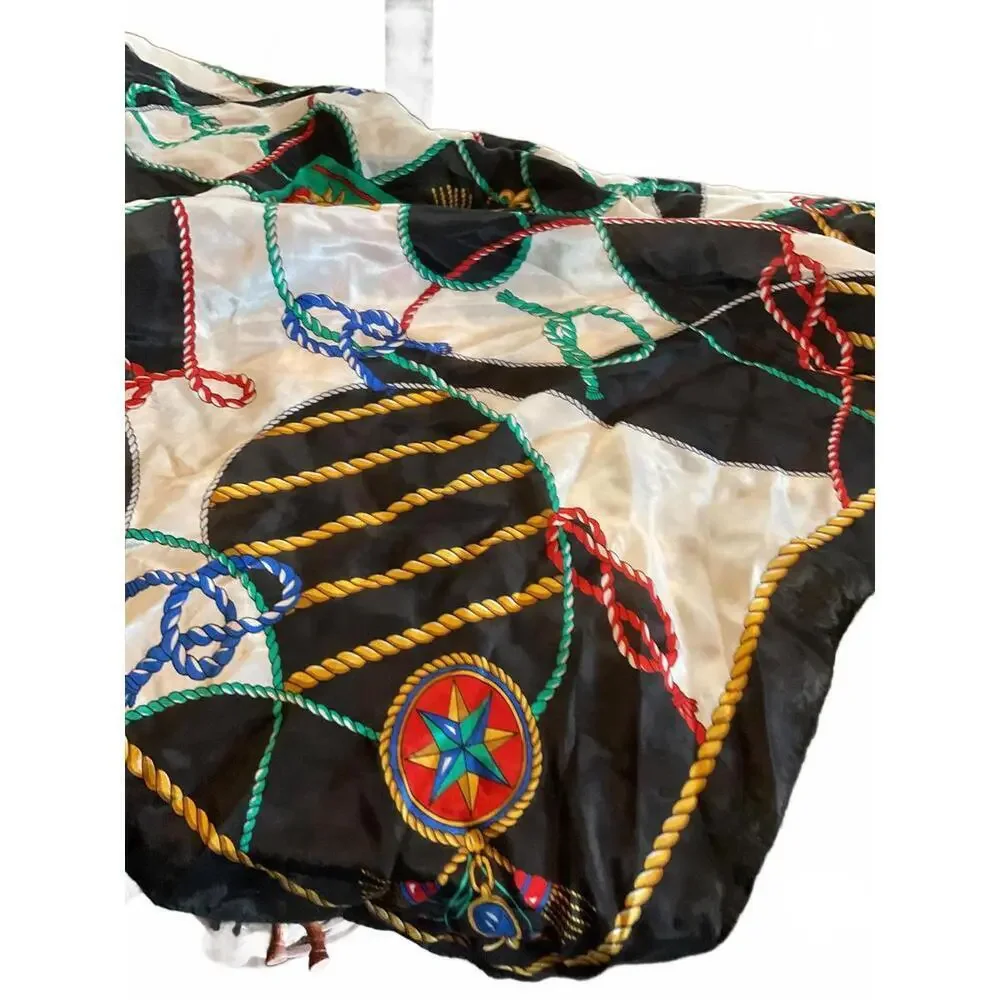 The Specialty House 100% Silk Scarf with Colorful Patterns 31” X 31”